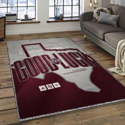 ncaa texas a m aggies college sport basketball and foolball team logo rectangle area rug dark room tama53