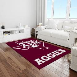 NCAA Texas A&M Aggies College Sport Basketball And Foolball Team Logo Rectangle Area Rug TAMA02