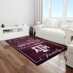 ncaa texas a m aggies college sport basketball and foolball team logo rectangle area rug light room tama03