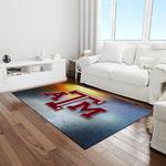 ncaa texas a m aggies college sport basketball and foolball team logo rectangle area rug light room tama16
