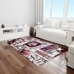ncaa texas a m aggies college sport basketball and foolball team logo rectangle area rug light room tama32