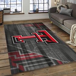 ncaa texas tech red raiders sport basketball and foolball team logo rectangle area rug dark room ttrr15