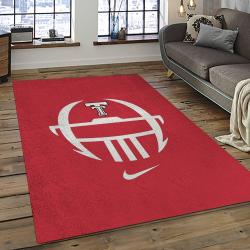 ncaa texas tech red raiders sport basketball and foolball team logo rectangle area rug dark room ttrr39