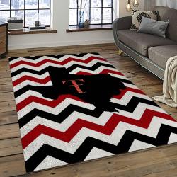 ncaa texas tech red raiders sport basketball and foolball team logo rectangle area rug dark room ttrr46