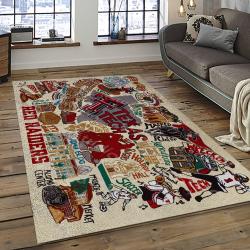 ncaa texas tech red raiders sport basketball and foolball team logo rectangle area rug dark room ttrr50