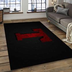 ncaa texas tech red raiders sport basketball and foolball team logo rectangle area rug dark room ttrr73