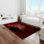 ncaa texas tech red raiders sport basketball and foolball team logo rectangle area rug light room ttrr01