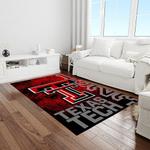 ncaa texas tech red raiders sport basketball and foolball team logo rectangle area rug light room ttrr12