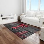 ncaa texas tech red raiders sport basketball and foolball team logo rectangle area rug light room ttrr15
