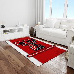 NCAA Texas Tech Red Raiders Sport Basketball And Foolball Team Logo Rectangle Area Rug TTRR22