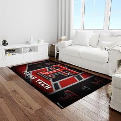NCAA Texas Tech Red Raiders Sport Basketball And Foolball Team Logo Rectangle Area Rug TTRR31
