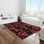 ncaa texas tech red raiders sport basketball and foolball team logo rectangle area rug light room ttrr34