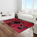 ncaa texas tech red raiders sport basketball and foolball team logo rectangle area rug light room ttrr38