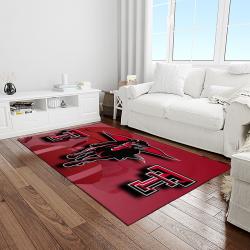 NCAA Texas Tech Red Raiders Sport Basketball And Foolball Team Logo Rectangle Area Rug TTRR38