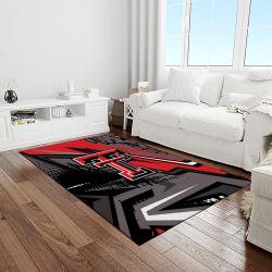 NCAA Texas Tech Red Raiders Sport Basketball And Foolball Team Logo Rectangle Area Rug TTRR41