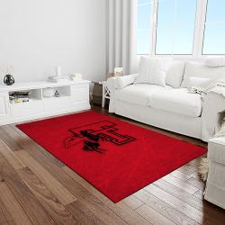 NCAA Texas Tech Red Raiders Sport Basketball And Foolball Team Logo Rectangle Area Rug TTRR44