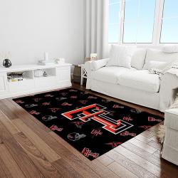 NCAA Texas Tech Red Raiders Sport Basketball And Foolball Team Logo Rectangle Area Rug TTRR52