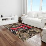 ncaa texas tech red raiders sport basketball and foolball team logo rectangle area rug light room ttrr54