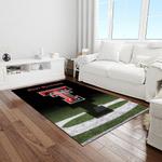 ncaa texas tech red raiders sport basketball and foolball team logo rectangle area rug light room ttrr58