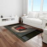 ncaa texas tech red raiders sport basketball and foolball team logo rectangle area rug light room ttrr63