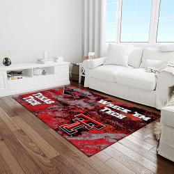NCAA Texas Tech Red Raiders Sport Basketball And Foolball Team Logo Rectangle Area Rug TTRR67