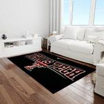 ncaa texas tech red raiders sport basketball and foolball team logo rectangle area rug light room ttrr69