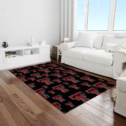NCAA Texas Tech Red Raiders Sport Basketball And Foolball Team Logo Rectangle Area Rug TTRR70