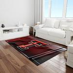 ncaa texas tech red raiders sport basketball and foolball team logo rectangle area rug light room ttrr71