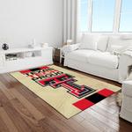 ncaa texas tech red raiders sport basketball and foolball team logo rectangle area rug light room ttrr80