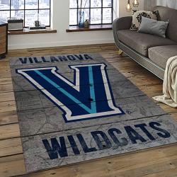 ncaa villanova wildcats sport basketball and foolball team logo rectangle area rug dark room vw01