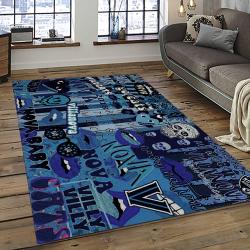 ncaa villanova wildcats sport basketball and foolball team logo rectangle area rug dark room vw05