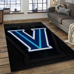 ncaa villanova wildcats sport basketball and foolball team logo rectangle area rug dark room vw09
