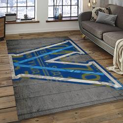 ncaa villanova wildcats sport basketball and foolball team logo rectangle area rug dark room vw10