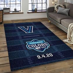 ncaa villanova wildcats sport basketball and foolball team logo rectangle area rug dark room vw11