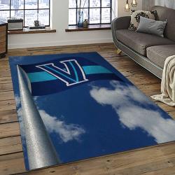 ncaa villanova wildcats sport basketball and foolball team logo rectangle area rug dark room vw12