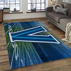 ncaa villanova wildcats sport basketball and foolball team logo rectangle area rug dark room vw14