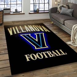 ncaa villanova wildcats sport basketball and foolball team logo rectangle area rug dark room vw16