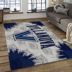 ncaa villanova wildcats sport basketball and foolball team logo rectangle area rug dark room vw17