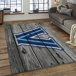 ncaa villanova wildcats sport basketball and foolball team logo rectangle area rug dark room vw18