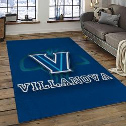 ncaa villanova wildcats sport basketball and foolball team logo rectangle area rug dark room vw22