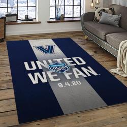 ncaa villanova wildcats sport basketball and foolball team logo rectangle area rug dark room vw23