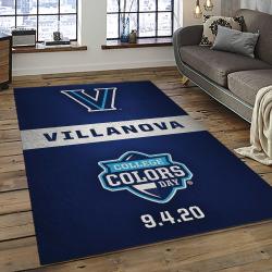 ncaa villanova wildcats sport basketball and foolball team logo rectangle area rug dark room vw24
