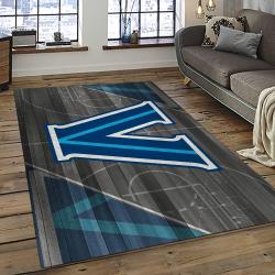 ncaa villanova wildcats sport basketball and foolball team logo rectangle area rug dark room vw26