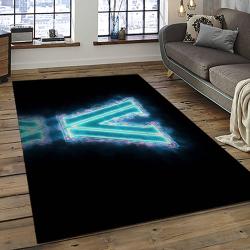 ncaa villanova wildcats sport basketball and foolball team logo rectangle area rug dark room vw28