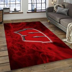 ncaa wisconsin badgers college sport basketball and foolball team logo rectangle area rug dark room wb23
