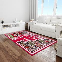 NCAA Wisconsin Badgers College Sport Basketball And Foolball Team Logo Rectangle Area Rug WB03