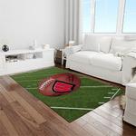 ncaa wisconsin badgers college sport basketball and foolball team logo rectangle area rug light room wb09