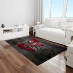 ncaa wisconsin badgers college sport basketball and foolball team logo rectangle area rug light room wb12