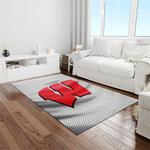 ncaa wisconsin badgers college sport basketball and foolball team logo rectangle area rug light room wb15