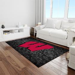 NCAA Wisconsin Badgers College Sport Basketball And Foolball Team Logo Rectangle Area Rug WB18